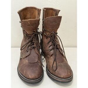 Ad-Tec 9224 Men's Brown Leather Water Resistant Packer Kiltie Work Boots
